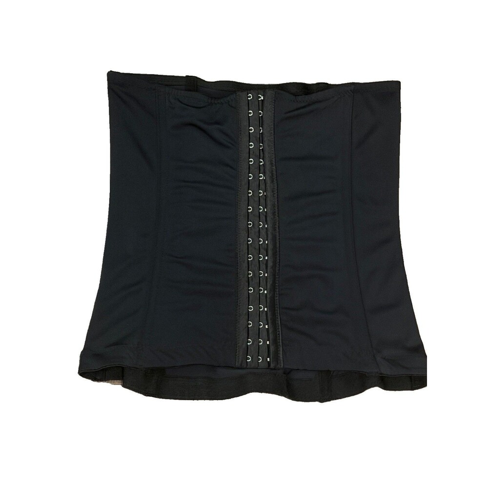 Dreamwear Womens Size 1X Black Waist Trainer Shapewear Corset Hook Eye Cincher